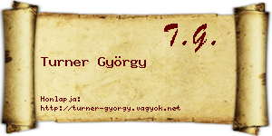 Turner György névjegykártya